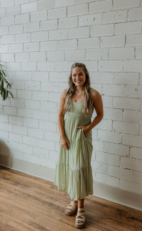 RYLEE LIME MAXI DRESS BY IVY & CO
