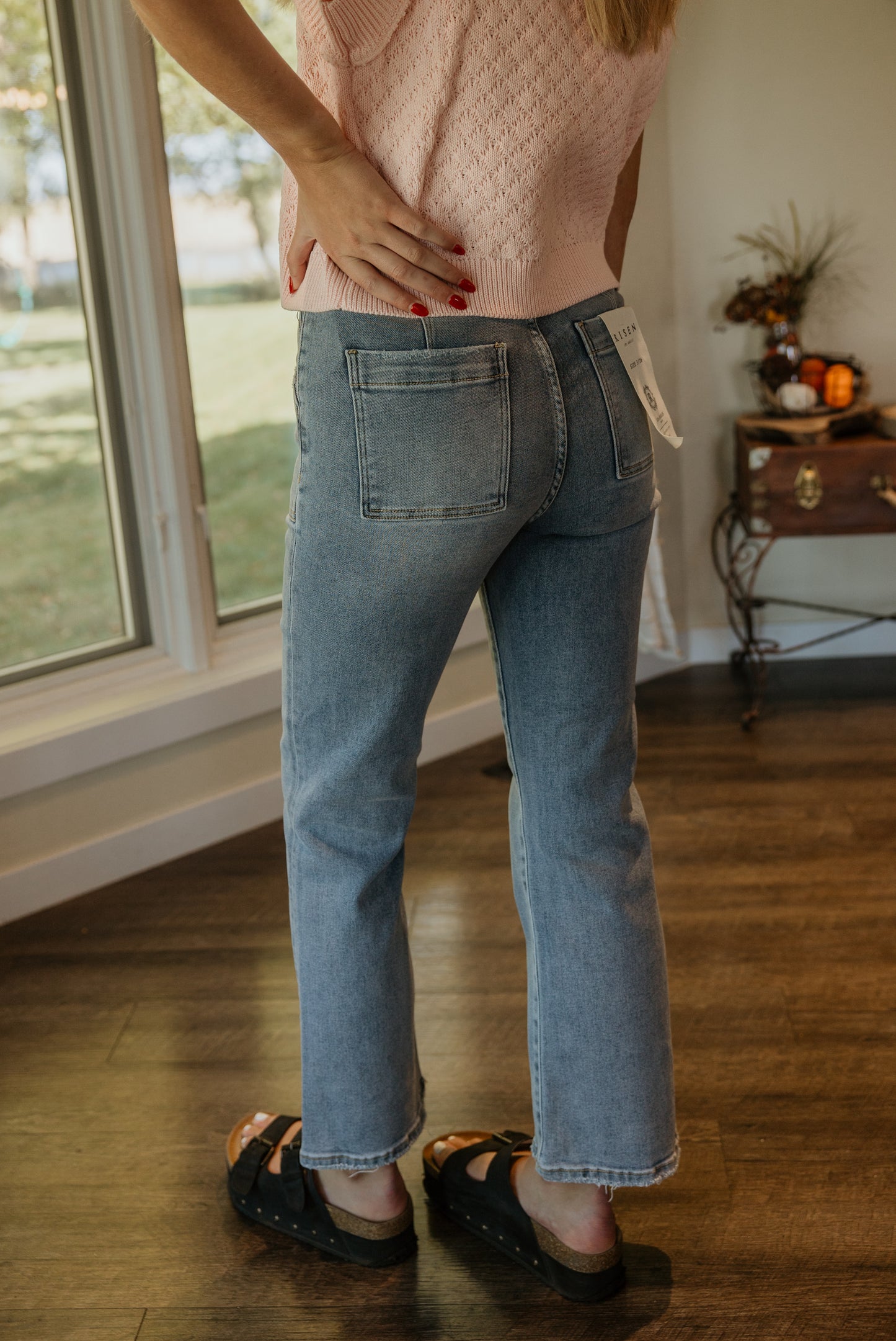 EVIE HIGH-RISE ANKLE FLARE JEANS