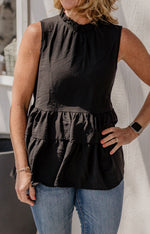 ANGIE RUFFLE HIGH NECK AVAILABLE IN CURVY AND REGULAR 3 COLOR OPTIONS