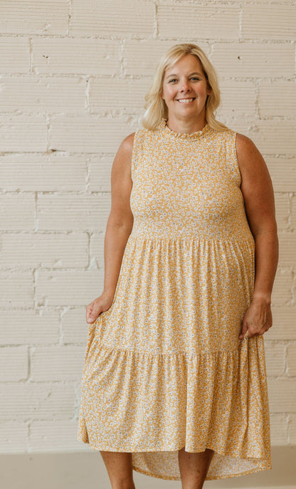 ROE YELLOW FLORAL PRINT DRESS