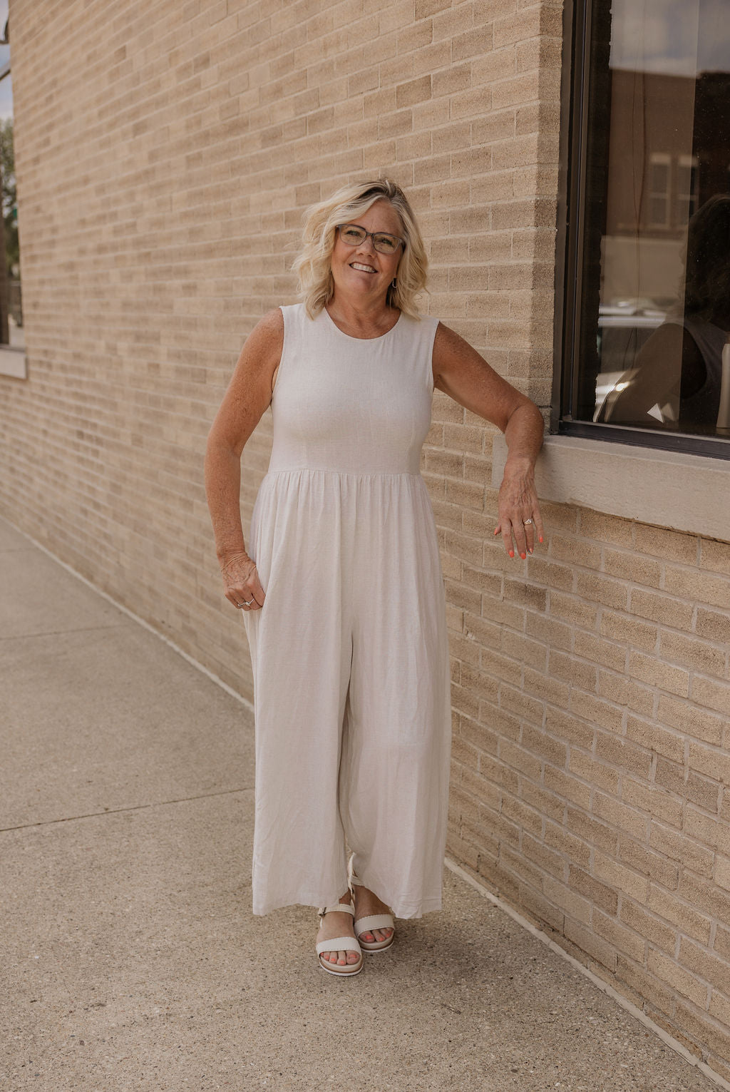 DORY LINEN WIDE LEG JUMPSUIT