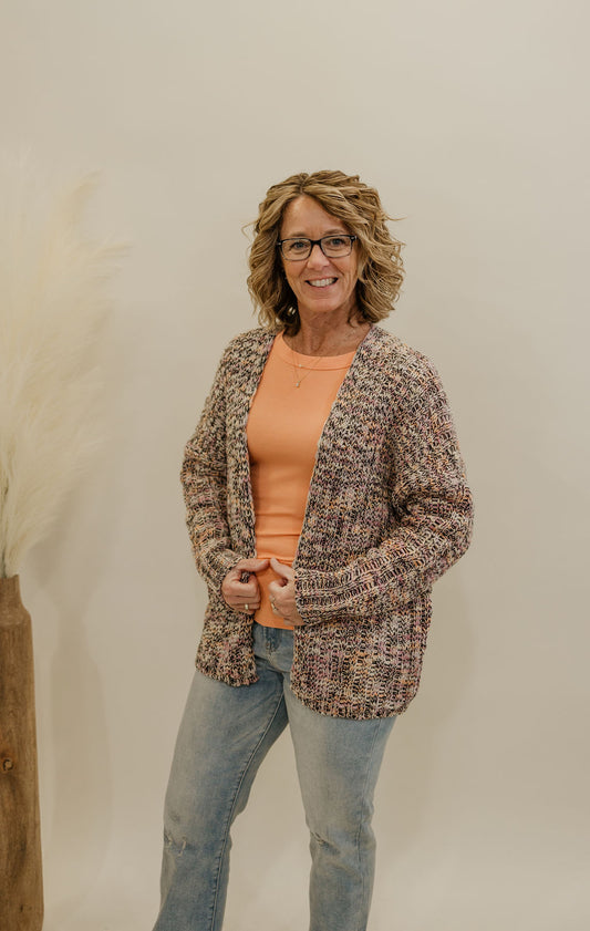 COLBY MULTI COLOR POPCORN CARDIGAN