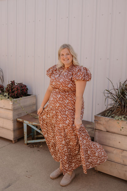 AUTUMN CURVY FLORAL MAXI DRESS