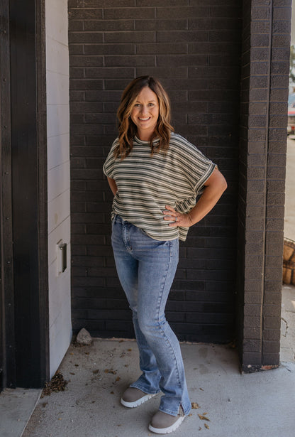 CHANEL STRIPED SHORT SLEEVE TEE