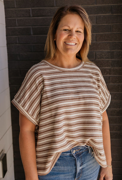 CHANEL STRIPED SHORT SLEEVE TEE