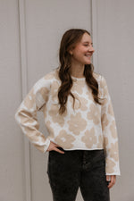 NAIOMI FLORAL CREAM AND TAUPE SWEATER BY IVY & CO