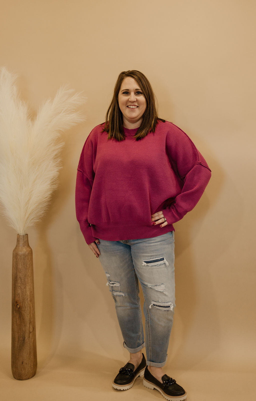 NANCI OVERSIZED SWEATER 2 COLOR OPTIONS AVAILABLE IN CURVY & REGULAR