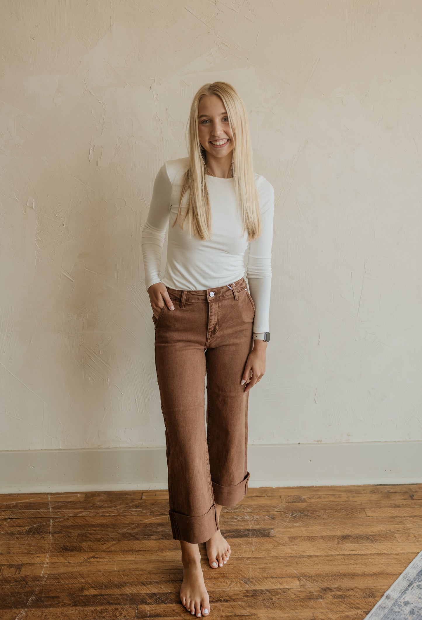 CHRYSTAL ESPRESSO CUFFED PANTS BY IVY & CO