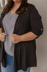 LEANOR BLACK THIN CARDIGAN AVAILABLE IN CURVY AND REGULAR
