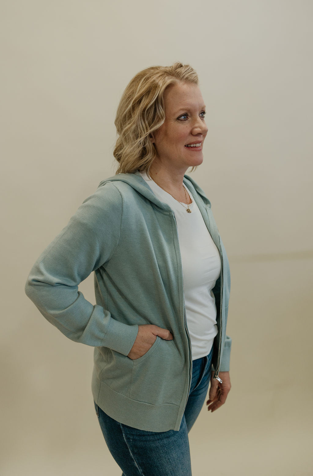 KORI DUSTY SEAFOAM KNITTED JACKET