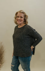 MAELYN CHARCOAL LIGHT WEIGHT SWEATER TOP