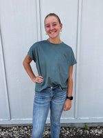 LIDIA ROUND NECK POCKET TEE 4 COLOR OPTIONS