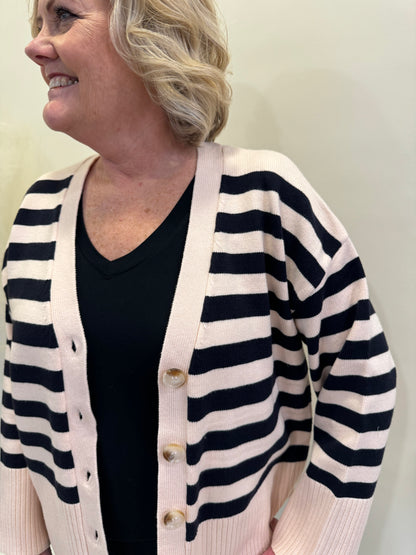 FAELYNN STRIPED CARDIGAN 2 COLOR OPTIONS