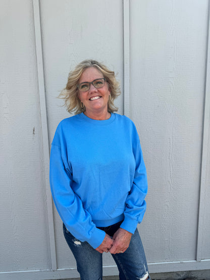 ERYN BLUE CREWNECK SWEATSHIRT