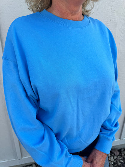 ERYN BLUE CREWNECK SWEATSHIRT