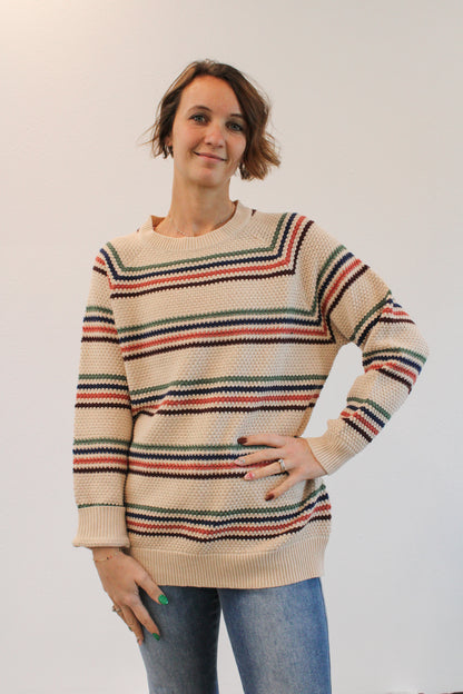 LILY REG/CURVY STRIPED KNIT SWEATER