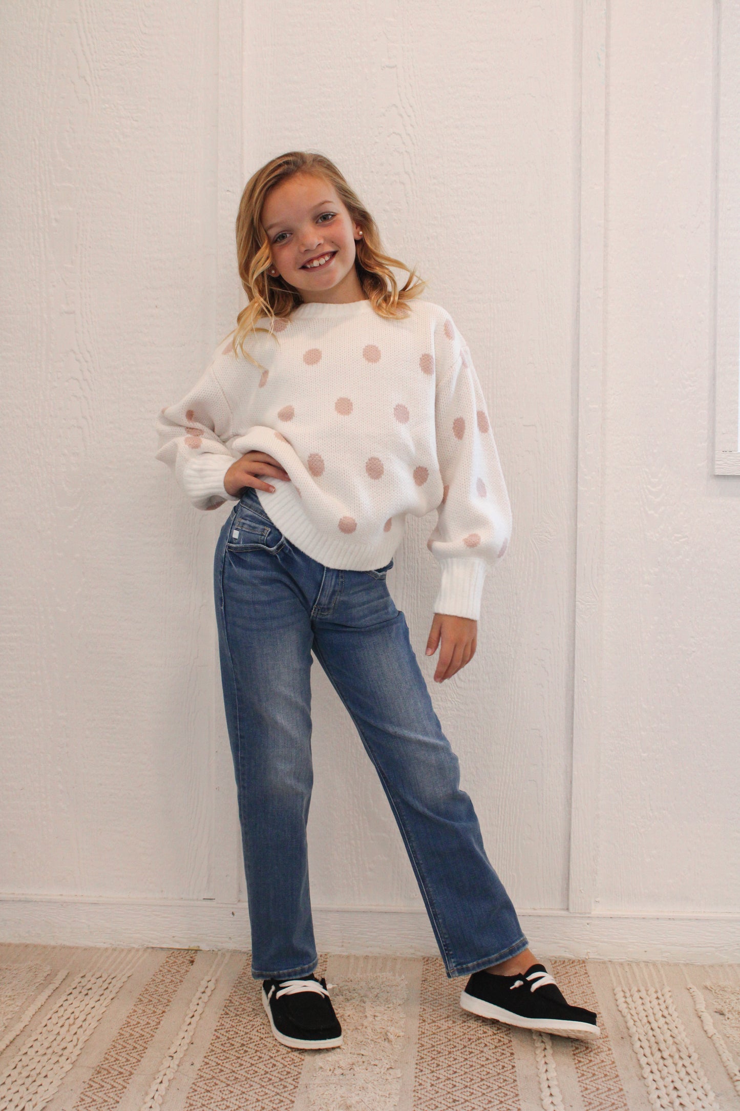 CHARLIE GIRLS POLKA DOT SWEATER