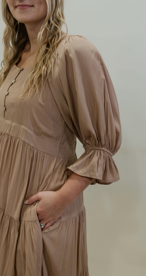 KAILEY TAUPE LONG MAXI DRESS