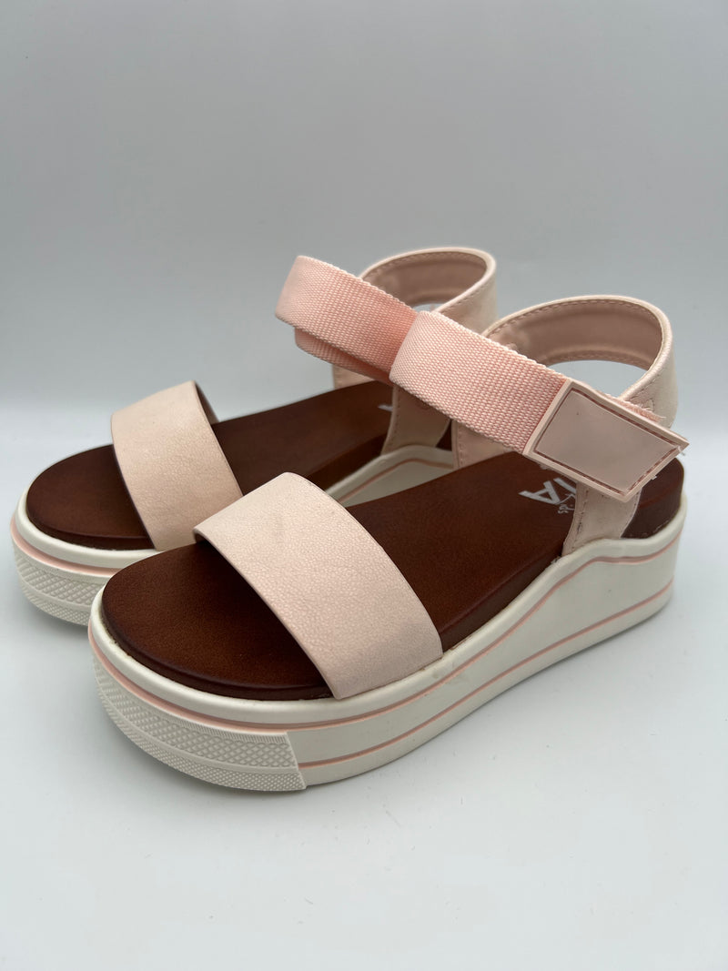 HAYLO GIRLS BLUSH STRAPPY SANDALS
