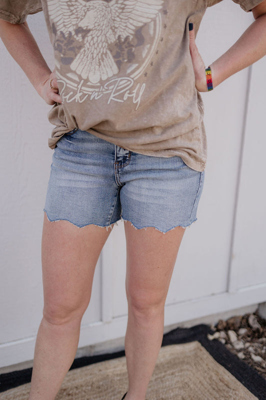 CALLIE PAISLEY BANDANA JEAN SHORTS