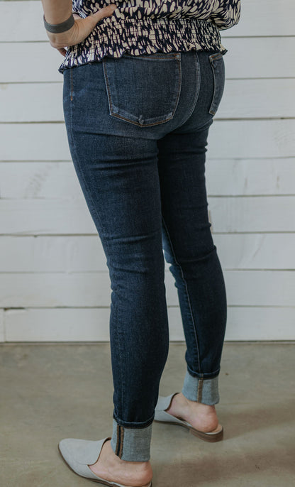 NATALIE DARK WASH JUDY BLUE SKINNY JEAN