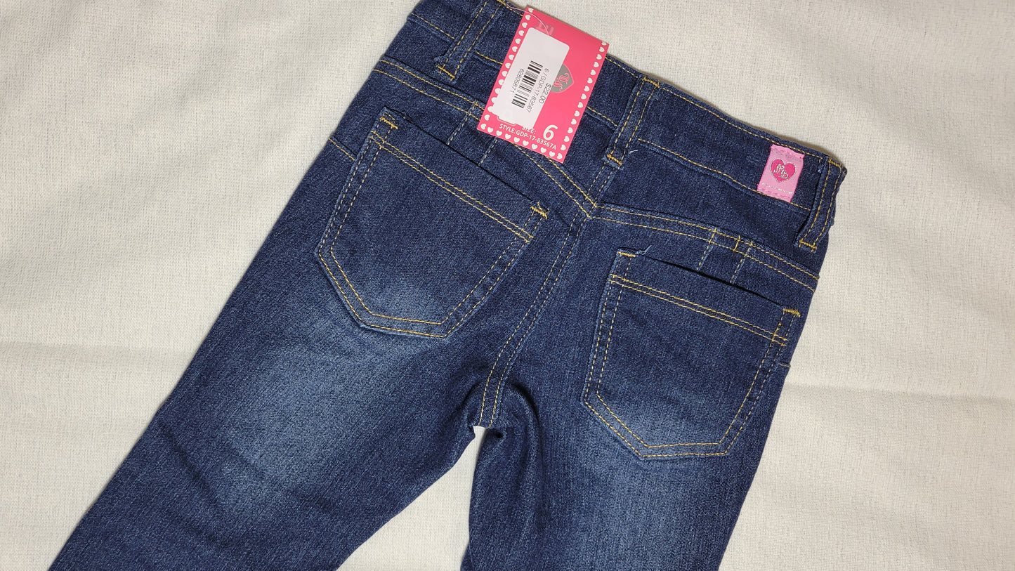 Toddler and girls moto dark denim