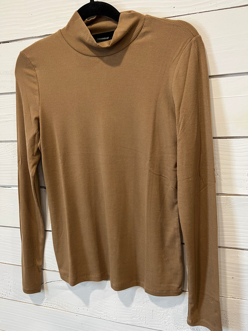 RIB MOCK NECK LONG SLEEVE KNIT TOP 6 COLOR OPTIONS