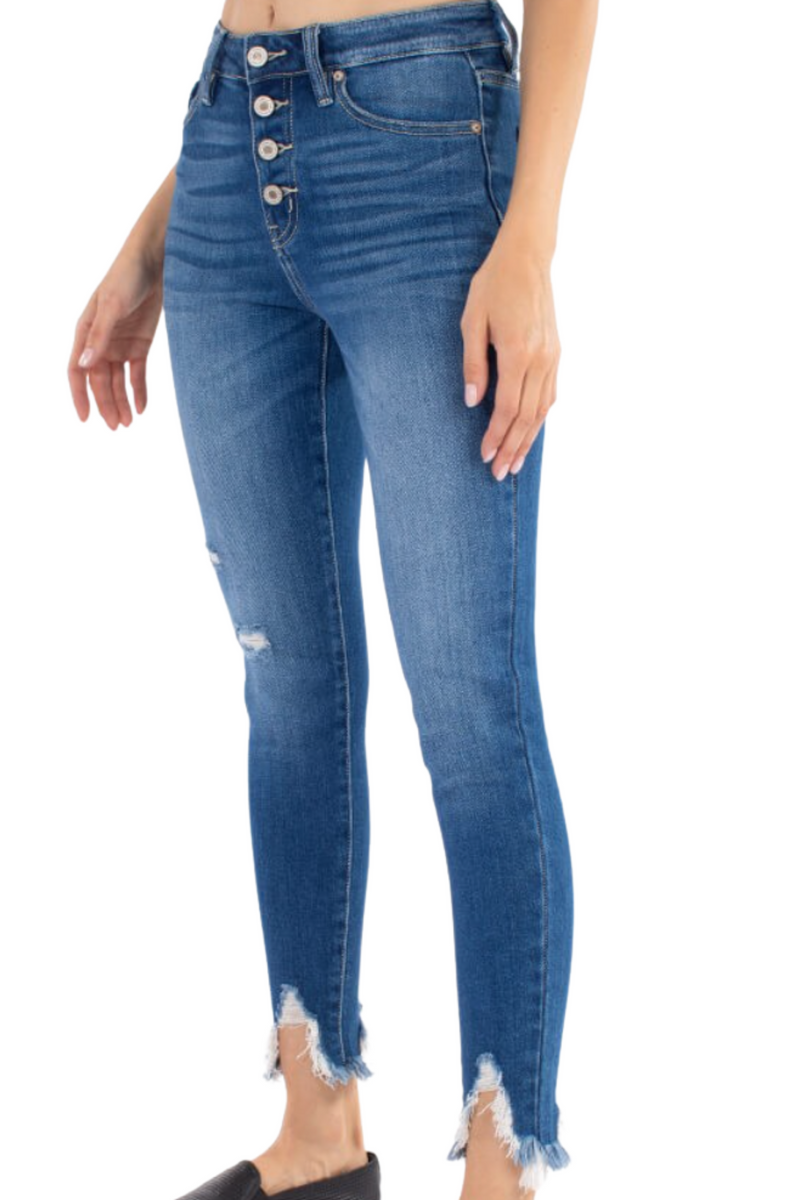 MYA HIGH RISE DISTRESSED SKINNY JEANS BY IVY & CO