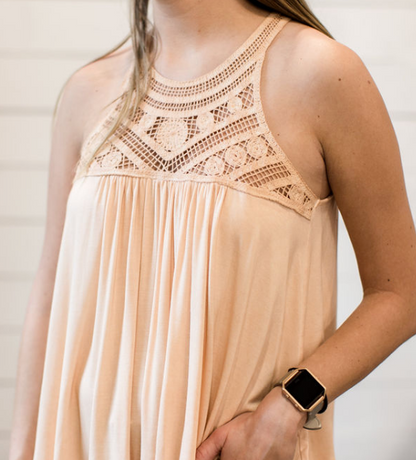 CROCHET DETAILED SLEEVELESS TOP