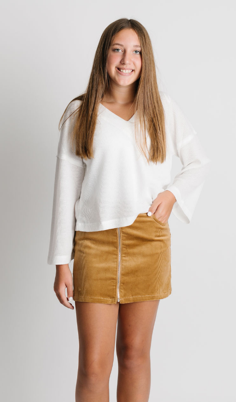 GEORGIA CORDUROY ZIP UP SKIRTS BY IVY & CO