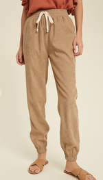 DRAWSTRING CORDUROY JOGGERS 2 COLOR OPTIONS BY IVY & CO