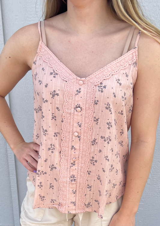 Sierra Light Pink Floral Tank Top