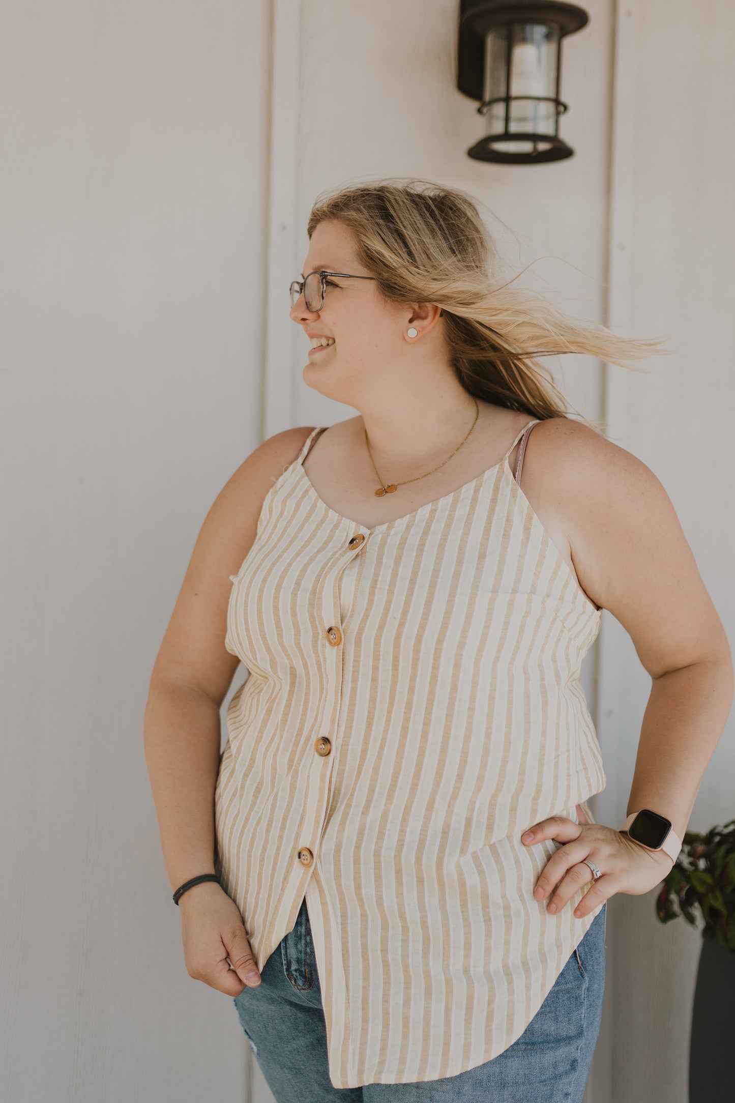 NANCY CURVY STRIPED TANK TOP