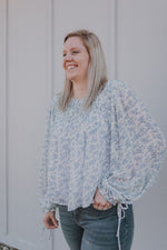 Floral light blue blouse Top by Ivy & Co
