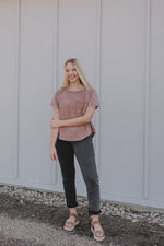 FAITH SHORT SLEEVE WASHED KNIT TOP BY IVY & CO