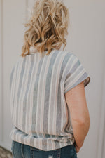 HEIDI STRIPED TOP WITH BUTTON FRONT OPENING