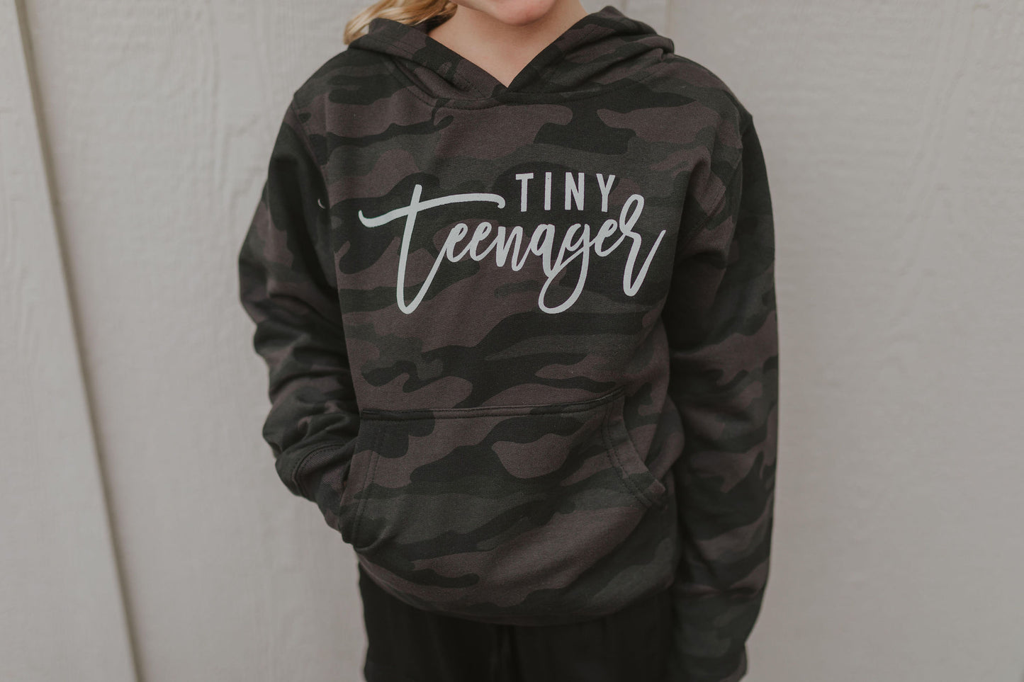 YOUTH TINY TEENAGER CAMO HOODED SWEATSHIRT